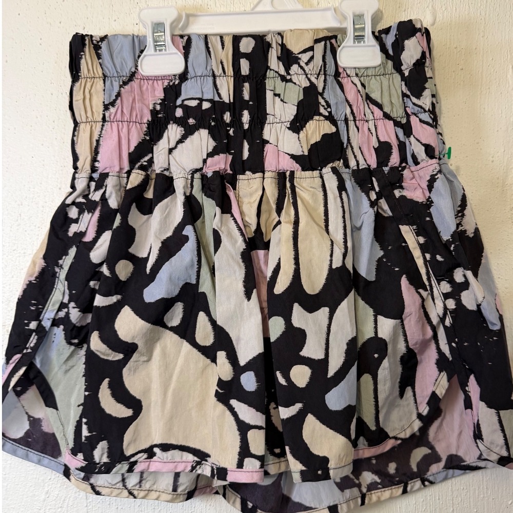 Free People FP Movement Way Home Shorts Butterfly Print High Rise Smocked Medium